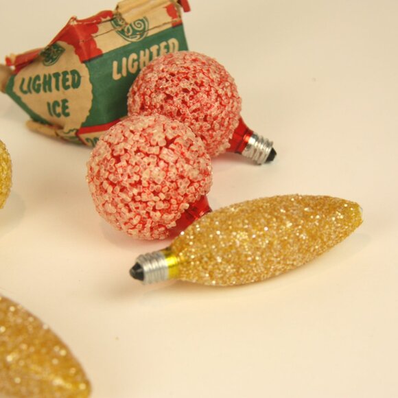 Vintage Ice Christmas Light Bulbs - Picture 4 of 5